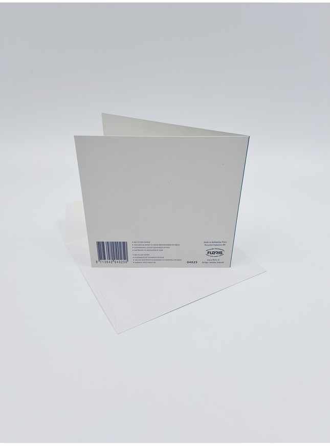 Vierkante wenskaart kersen, "Beterschap" (F04025)