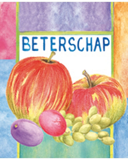 Vierkante wenskaart appels, "Beterschap" (F04029)