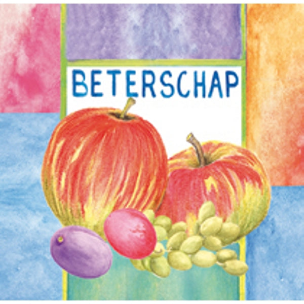 Vierkante wenskaart appels, "Beterschap" (F04029)