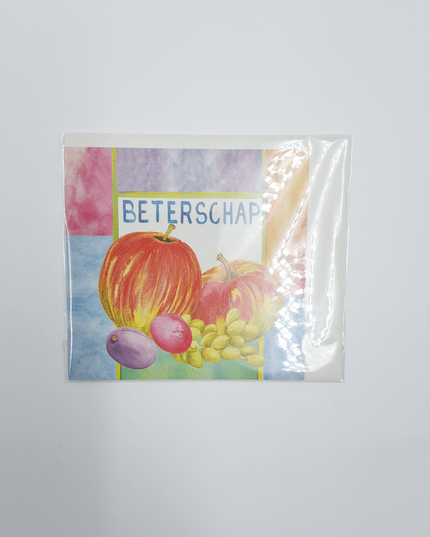 Vierkante wenskaart appels, "Beterschap" (F04029)