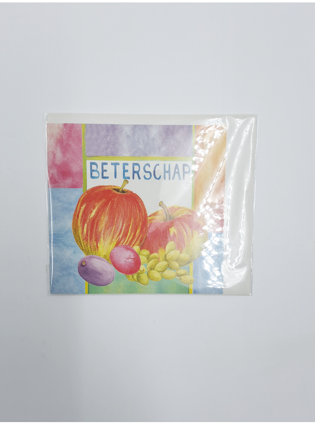 Vierkante wenskaart appels, "Beterschap" (F04029)