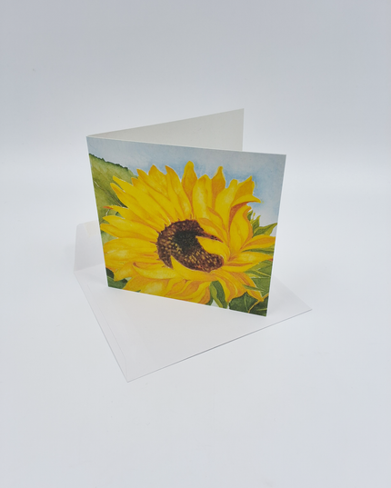 Square greeting card sunflower, Muriël (F04030)