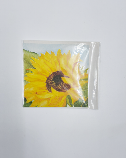 Square greeting card sunflower, Muriël (F04030)