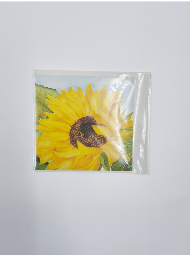 Vierkante wenskaart zonnebloem, Muriël (F04030)