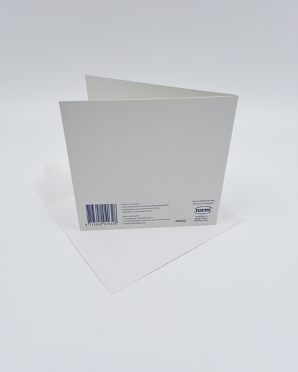 Square greeting card anemones blue/pink (F04032)