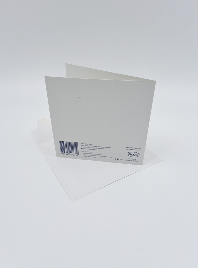 Carte de vœux carrée avec fleurs et feux d'artifice