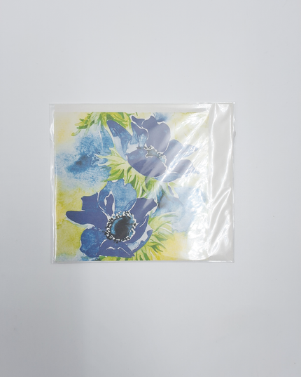 Vierkante wenskaart blauwe anemonen (F04039)