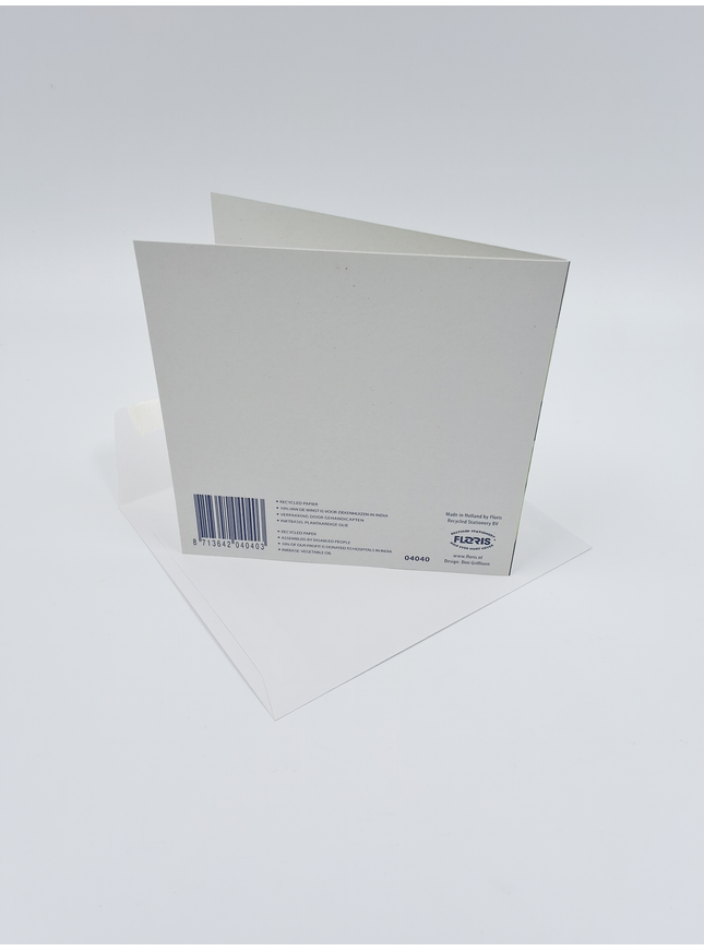 Vierkante wenskaart witte waterlelies (F04040)