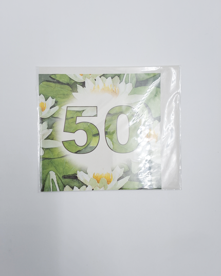 Vierkante wenskaart waterlelie, 50 (F04043)