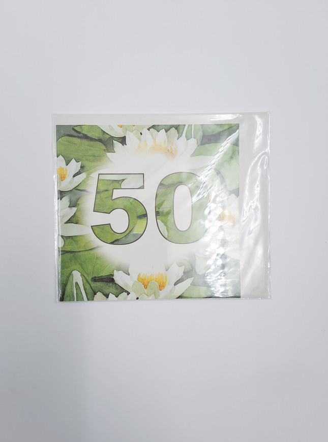 Vierkante wenskaart waterlelie, 50 (F04043)