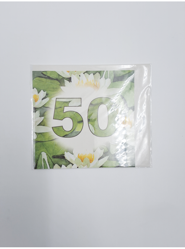Vierkante wenskaart waterlelie, 50 (F04043)