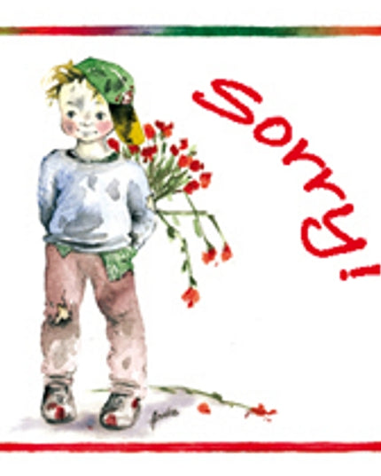 Vierkante wenskaart kind, "Sorry" (F04046)