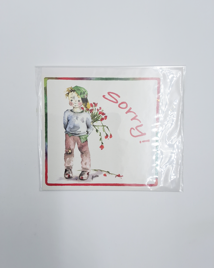 Vierkante wenskaart kind, "Sorry" (F04046)