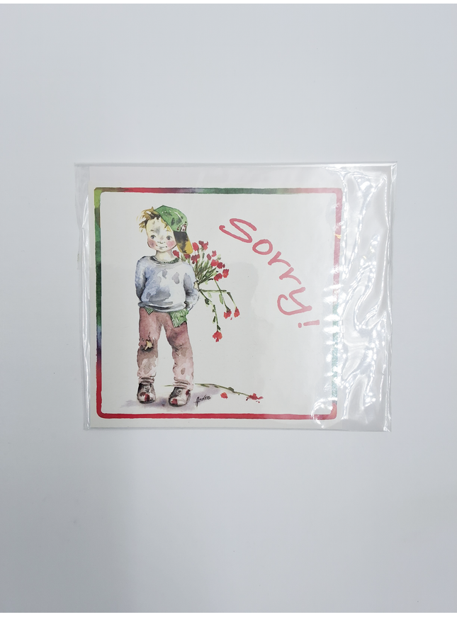 Vierkante wenskaart kind, "Sorry" (F04046)