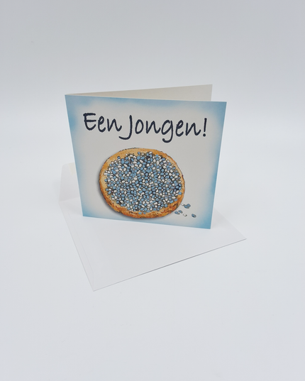 Square greeting card birth rusk, "It's a boy" (F04049)