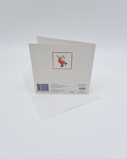 Square greeting card rabbit, "Everything is going smoothly" (F04051)