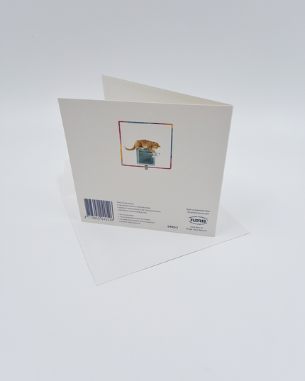 Square greeting card cat, "I was thinking of you" (F04052)