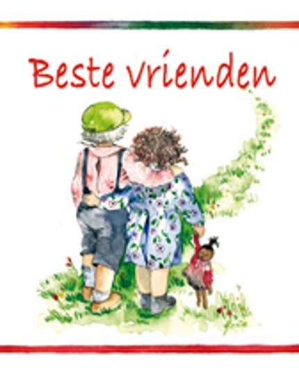 Square greeting card boy and girl, "Best friends" (F04053)