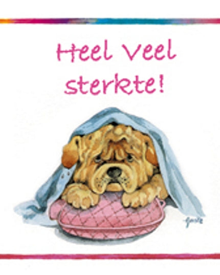 Square greeting card dog, "All the best" (F04054)