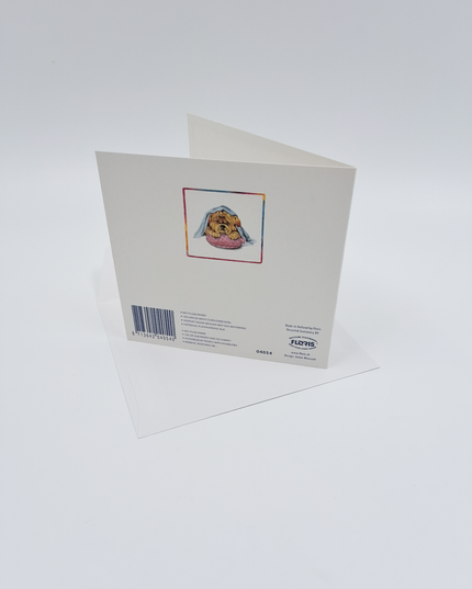 Square greeting card dog, "All the best" (F04054)