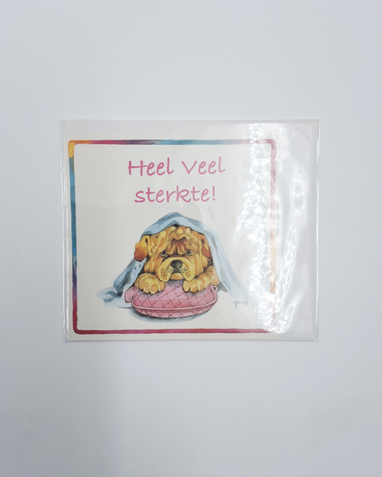 Square greeting card dog, "All the best" (F04054)