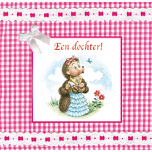 Vierkante wenskaart tulpen , "Een dochter!" (F04062)