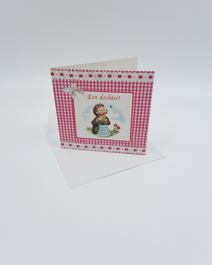 Square greeting card tulips, "A daughter!" (F04062)