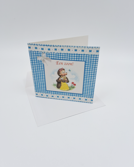Square greeting card tulips, "A son!" (F04063)