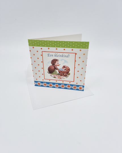Square greeting card tulips, "A grandchild!" (F04064)