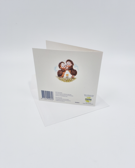 Vierkante wenskaart twee egels (F04065)