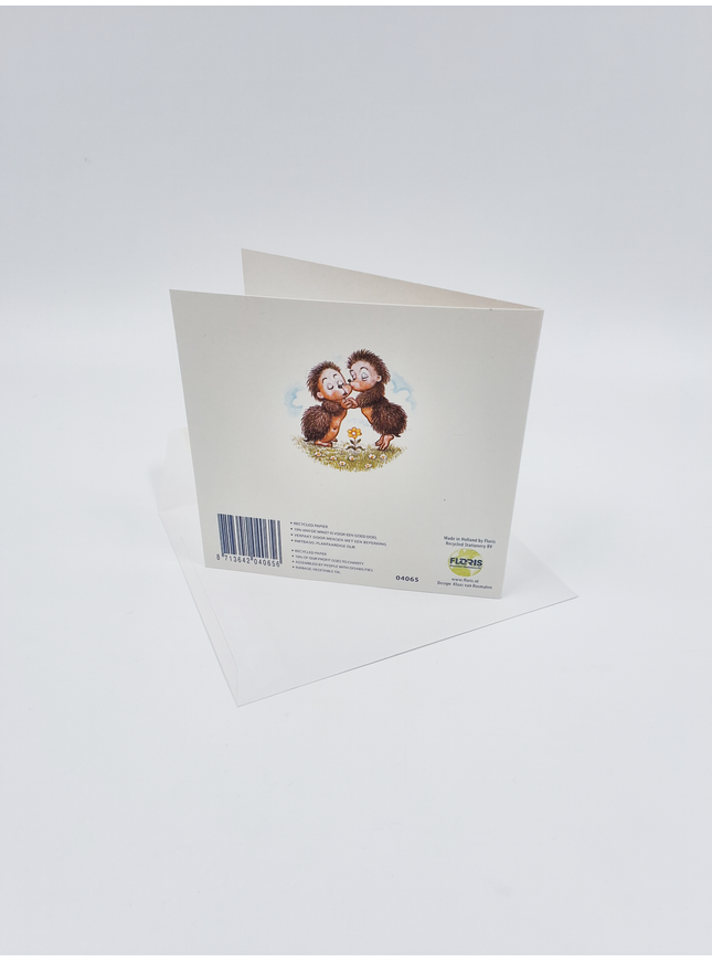 Vierkante wenskaart twee egels (F04065)