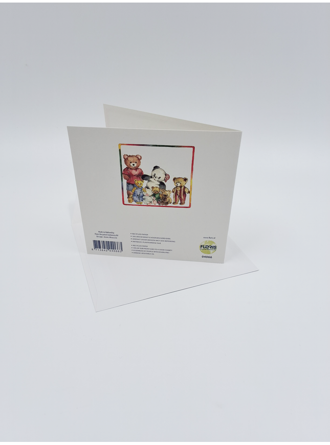 Vierkante wenskaart geboorte, "Een kleintje geboren!" (F04066)