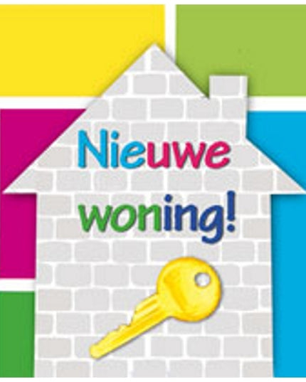 Square greeting card "New home!" (F04071)