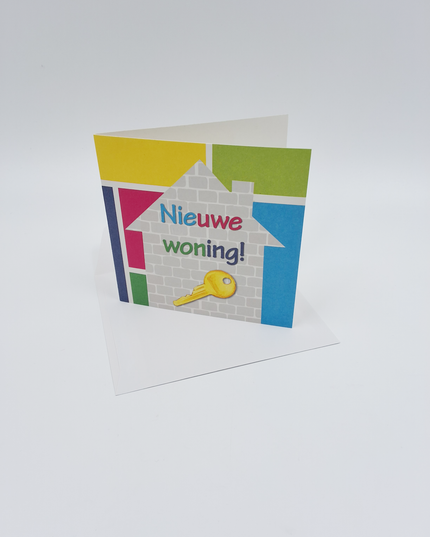 Square greeting card "New home!" (F04071)