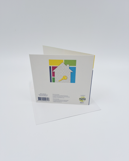 Square greeting card "New home!" (F04071)