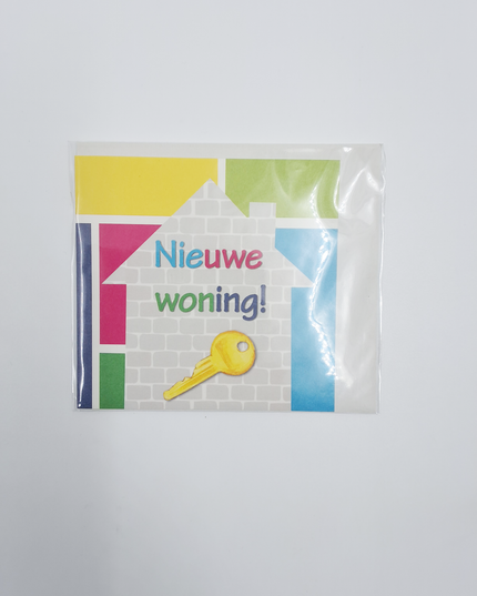 Square greeting card "New home!" (F04071)