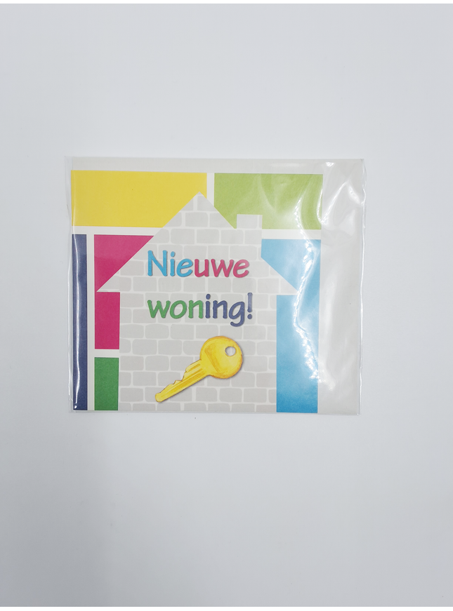 Vierkante wenskaart "Nieuwe woning!" (F04071)