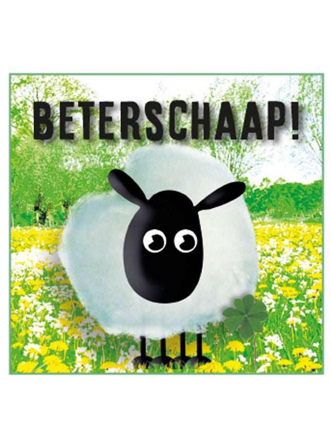 Vierkante wenskaart "Beterschaap!" (F04084)