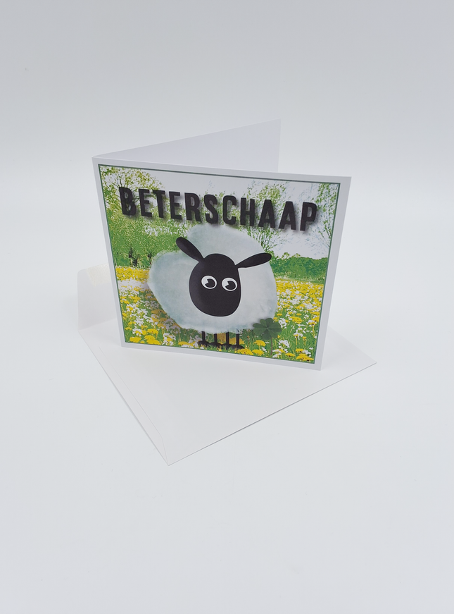 Vierkante wenskaart "Beterschaap!" (F04084)