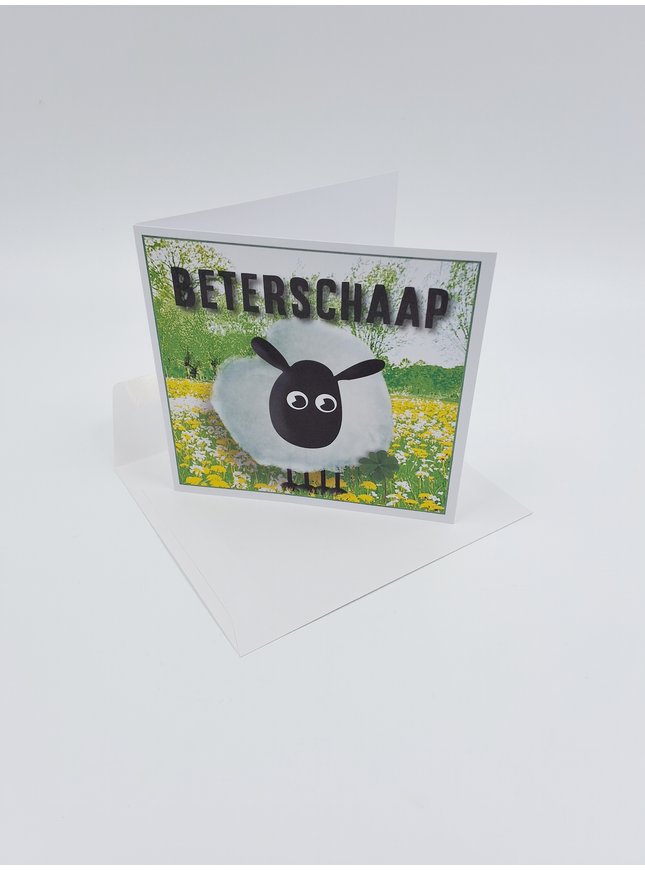 Vierkante wenskaart "Beterschaap!" (F04084)