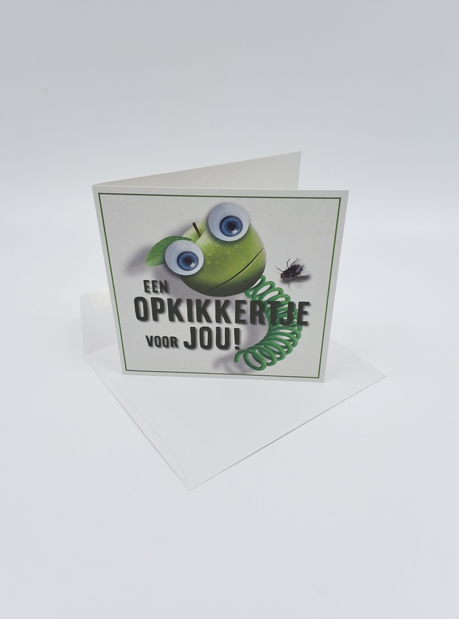 Vierkante wenskaart "Een opkikkertje voor jou" (F04086)
