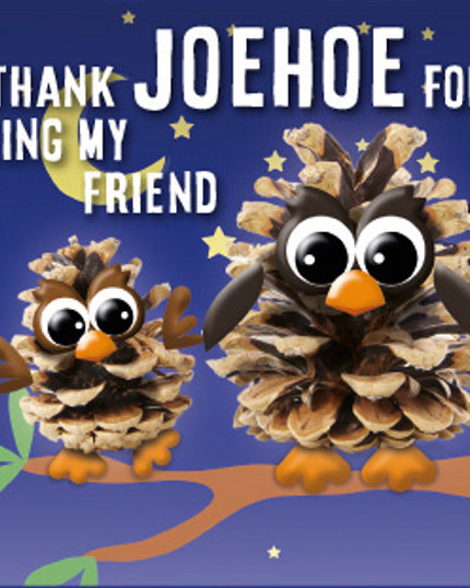 Square greeting card "Thank joehoe for being my friend" (F04087)