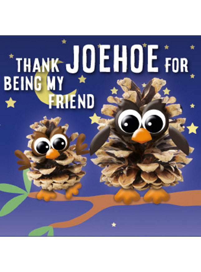Vierkante wenskaart "Thank joehoe for being my friend" (F04087)