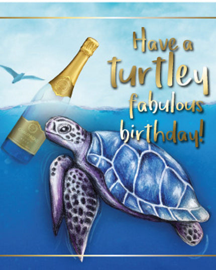 Vierkante wenskaart "Have a turtley fabulous birthday!" (F04088)