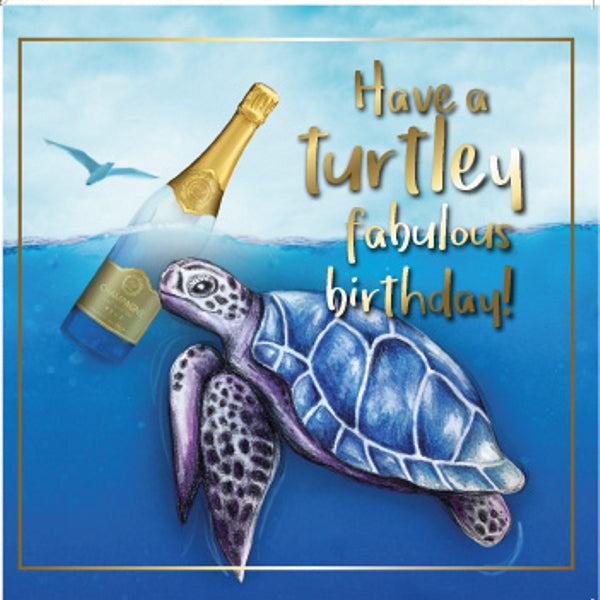 Vierkante wenskaart "Have a turtley fabulous birthday!" (F04088)