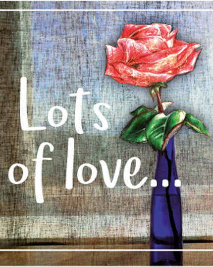 Square greeting card "Lots of love…" (F04090)