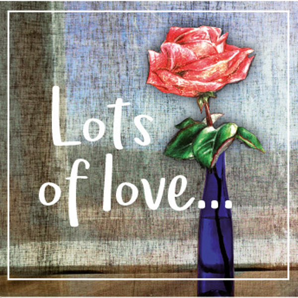 Vierkante wenskaart "Lots of love…" (F04090)