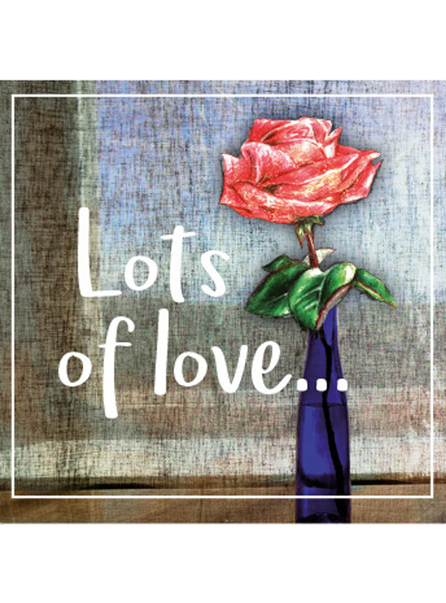 Vierkante wenskaart "Lots of love…" (F04090)