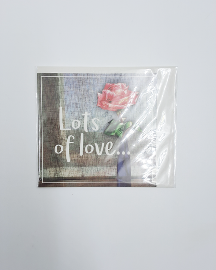 Square greeting card "Lots of love…" (F04090)