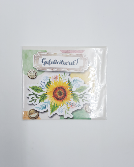 Vierkante wenskaart "Gefeliciteerd!" (F04095)